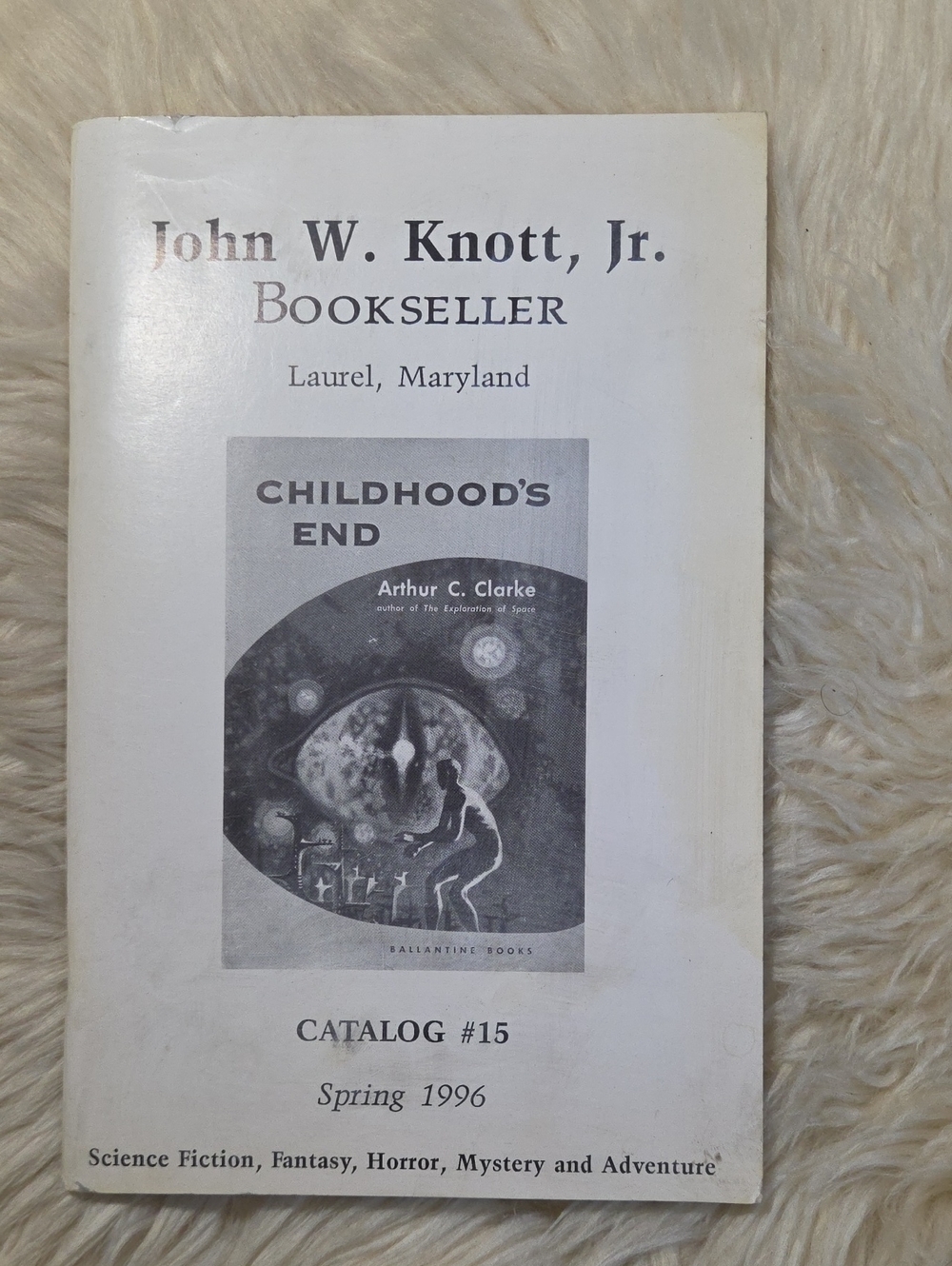 Vintage 1996 John W Knott Bookseller Catalog #15 Stephen King Sci Fi Horror